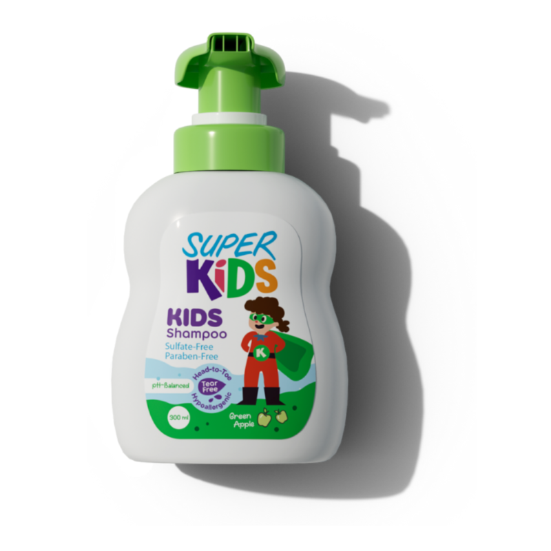 Superkids Kids Shampoo Green Apple Fragrance  شامبو سوبر كيدز للأطفال برائحة التفاح الأخضر