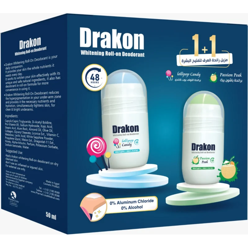 Drakon | Whitening Roll-On Deodorant | Lollipop Candy + Rol...  دراكون | مزيل عرق رول أون للتبييض | مصاصة كاندي + رول...