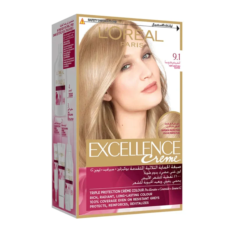 LâOreal Paris | Excellence CrÃ¨me Hair Color | 9.1 Very Ligh...  لوريال باريس | كريم إكسلانس لتلوين الشعر | 9.1 خفيف جدًا...