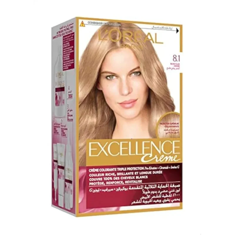L'ORÃAL Paris | Excellence Cream Hair Color Light ash Blonde  لوريال باريس | كريم إكسلانس لتلوين الشعر أشقر رمادي فاتح
