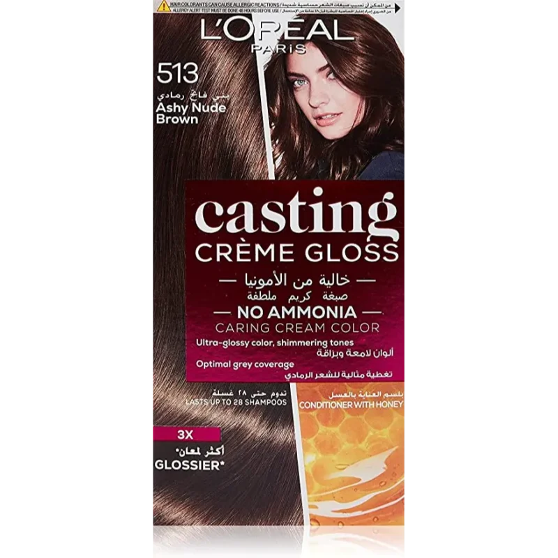 L'Oreal Paris | Casting CrÃ¨me Gloss 513 Ashy Nude Brown  لوريال باريس | Casting Crème Gloss 513 Ashy Nude Brown
