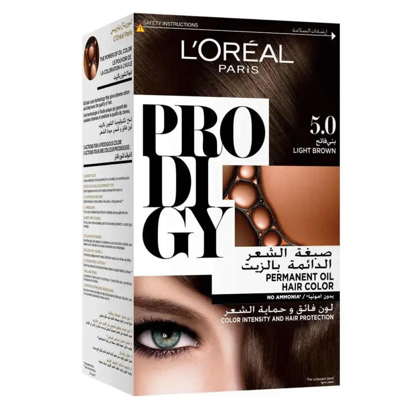 L'Oreal Paris | Prodigy Ammonia Free Hair Color | 5.0 Light...  لوريال باريس | صبغة شعر بروديجي خالية من الأمونيا | 5.0 ضوء...