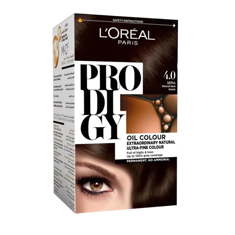 L'Oreal Paris | Prodigy Ammonia Free Hair Color | 4.0 Brown...  لوريال باريس | صبغة شعر بروديجي خالية من الأمونيا | 4.0 بني...