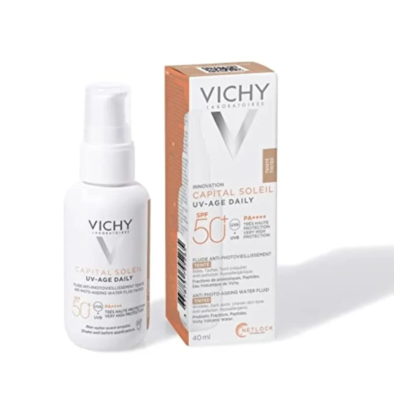Vichy | Capital Soleil Tinted UV Age Cream SPF 50+ | 40ml  فيشي | كريم كابيتال سوليل ملون للأشعة فوق البنفسجية بعامل حماية من الشمس 50+ | 40 مل