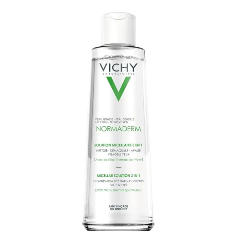 Vichy | Normaderm 3 In 1 Micellar Solution | 200ml  فيشي | نورماديرم 3 في 1 محلول ميسيلار | 200 مل