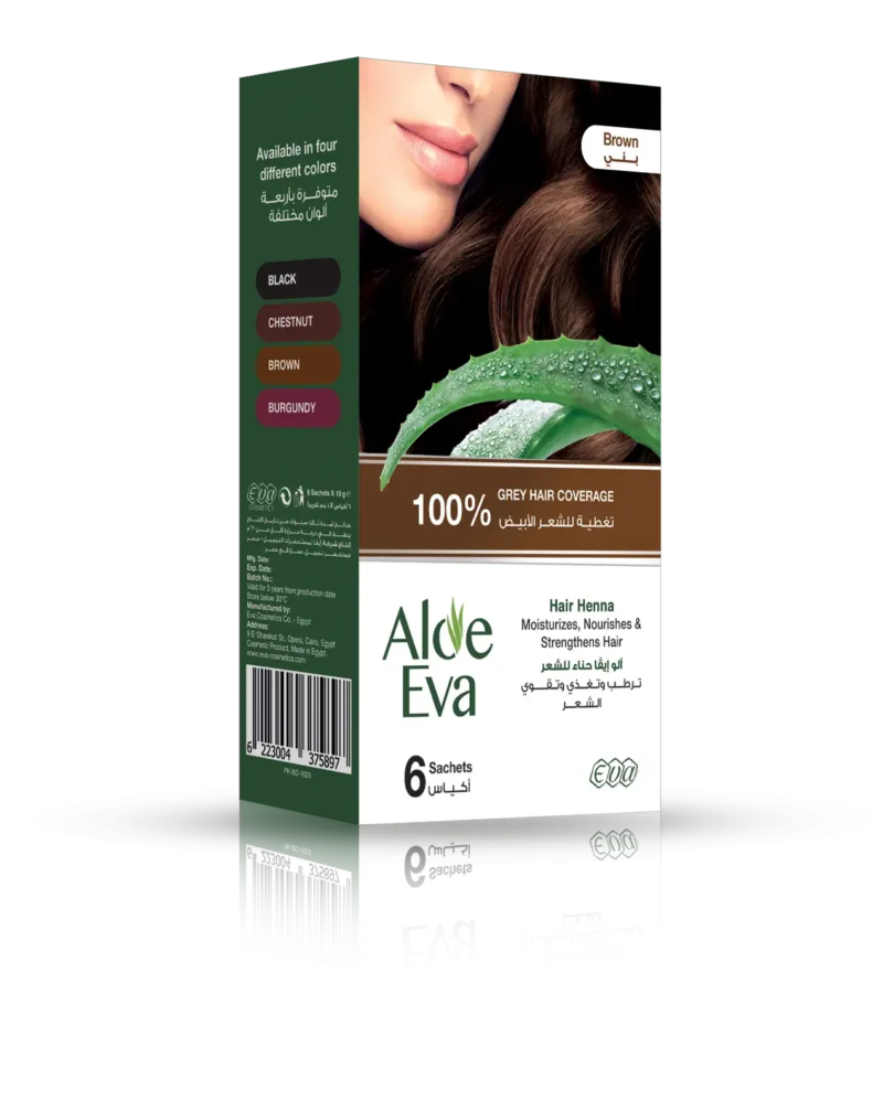 Aloe Eva Hair Henna Brown 10 Gm * 6 Sachets